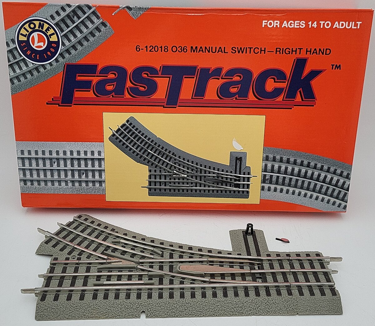 Lionel 6-12018 O O36 FasTrack Right Hand Manual Switch Turnout VG/Box