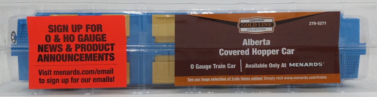 Menards 279-5271 O Gauge Alberta Covered Hopper Car #5863 MT/Box