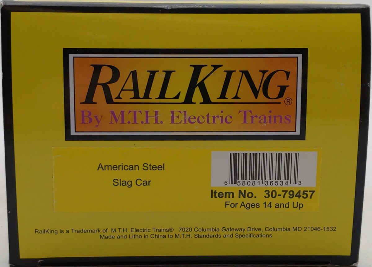 MTH 30-79457 O American Steel Slag Car LN/Box