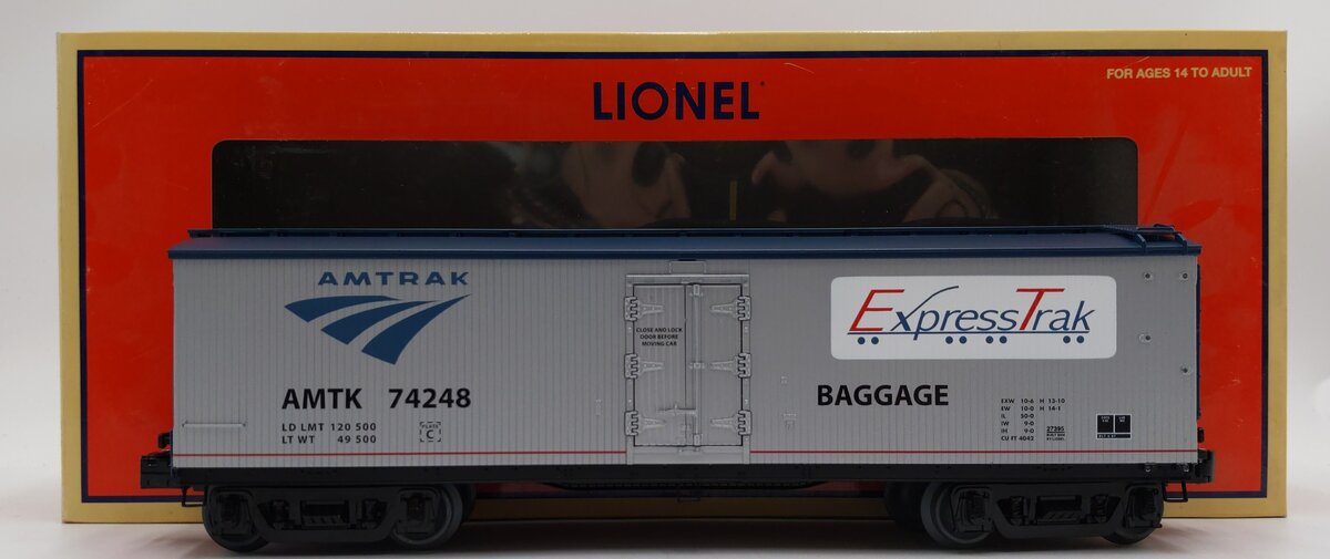 Lionel 6-27395 O Gauge Amtrak Express Trak Baggage Boxcar #74248 EX/Box