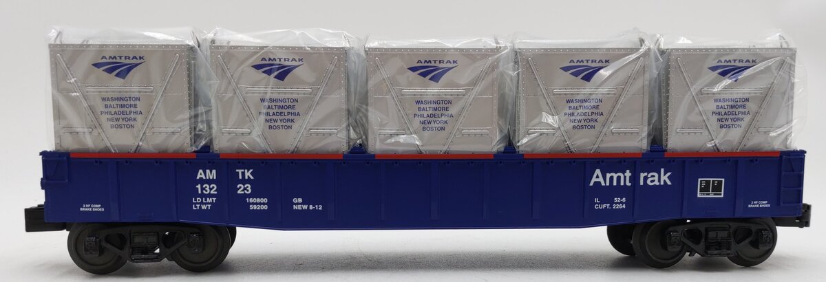 MTH 30-72095 O-27 Amtrak Gondola w/LCL Containers LN/Box