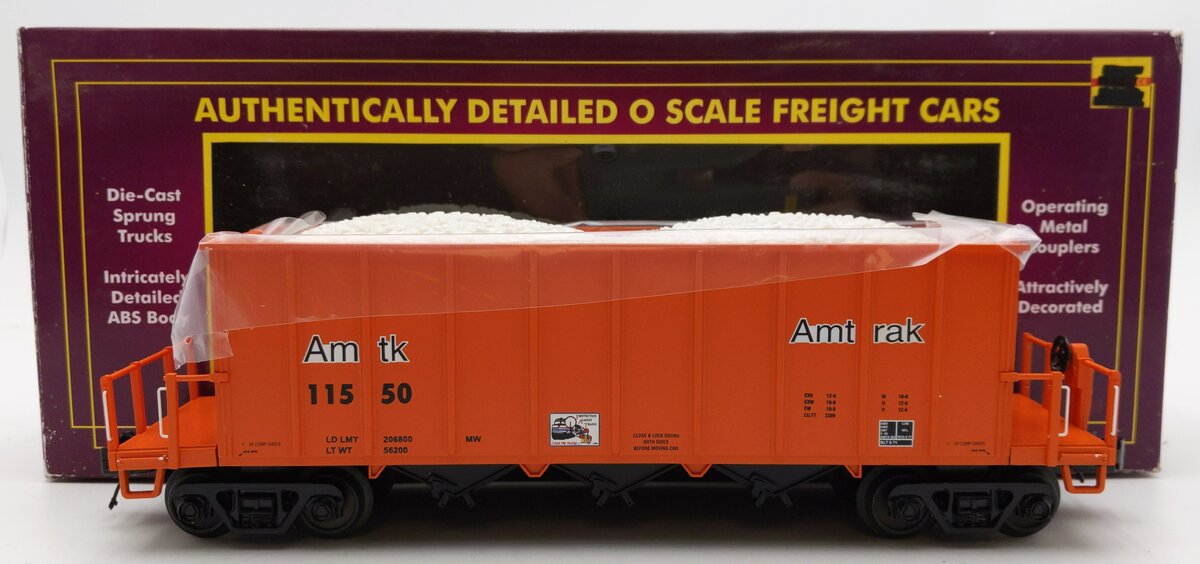 MTH 20-97275 O Gauge Amtrak Rapid Discharge Hopper Car #11550 LN/Box