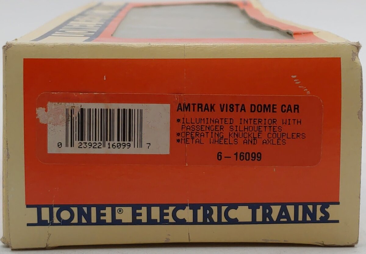 Lionel 6-16099 O Gauge Amtrak "High Dome" Vista Dome Car LN/Box