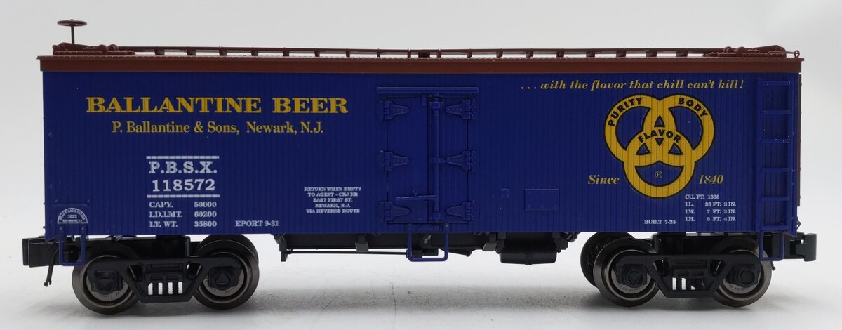 RMT 86194 O Gauge Ballantine Beer Woodside Reefer #118572 EX/Box