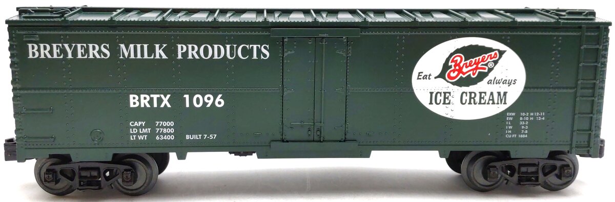 MTH 30-78190 O Breyers RailKing Modern Reefer Car #1096 LN/Box