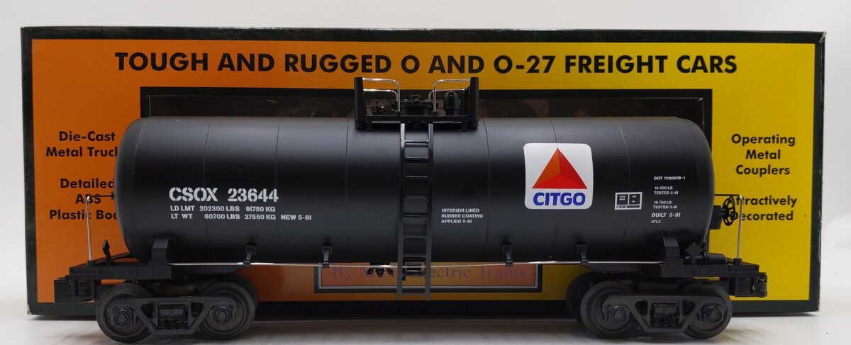 MTH 30-73397 O Citgo Modern Tank Car #23644 EX/Box