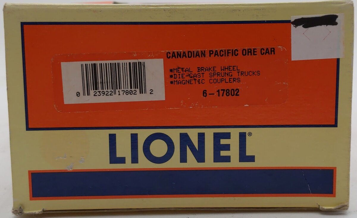Lionel 6-17802 O Gauge Canadian Pacific Ore Car #377249 w/ Ore Load LN/Box