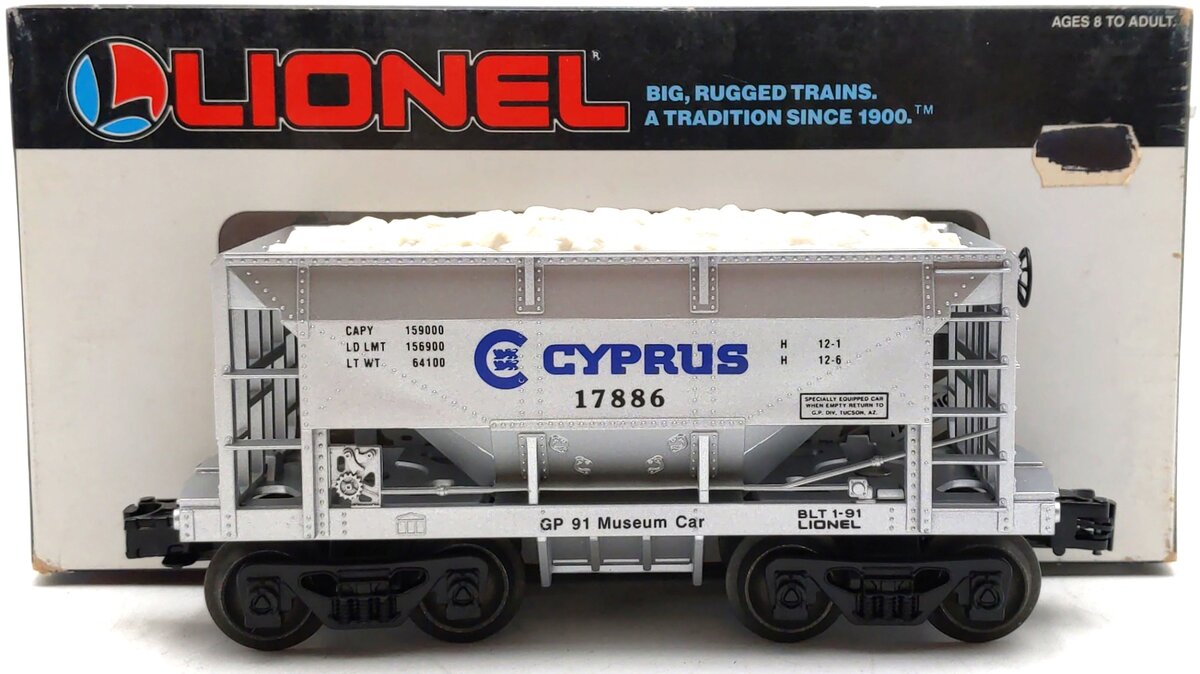 Lionel 6-17886 O Gauge 1991 Gadsden Pacific Cyprus Ore Car w/Load LN/Box