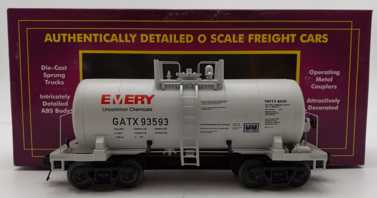 MTH 20-96239 O Gauge Emery 8,000-Gallon Tank Car #93593 LN/Box