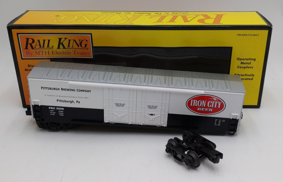 MTH 30-74404 O Gauge Pittsburgh Brewing Co. Iron City Boxcar VG/Box