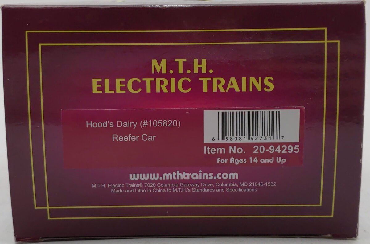 MTH 20-94295 Hood's Dairy Reefer Car #105820 MT/Box
