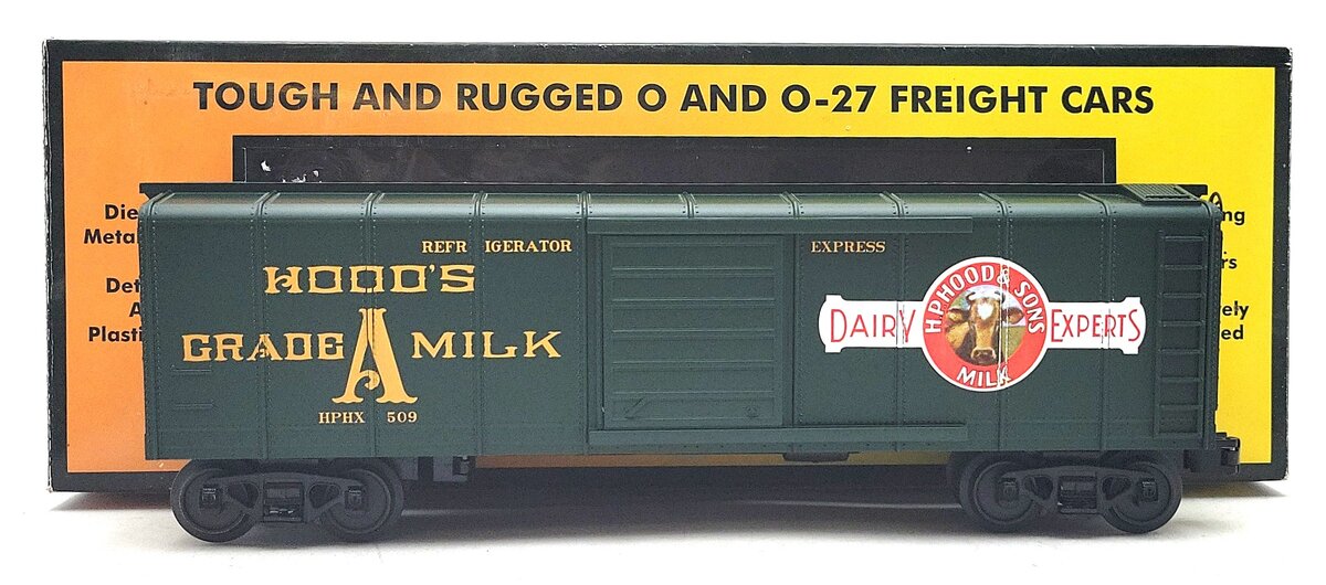 MTH 30-74863 O Hood's Dairy Rounded Roof Boxcar LN/Box