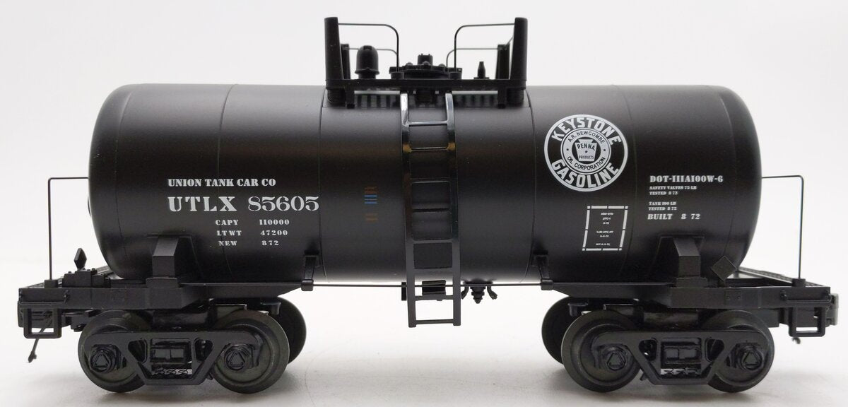 MTH 20-96723 O Gauge Keystone Gasoline UTLX 8,000-Gallon Tank Car #85605 LN/Box