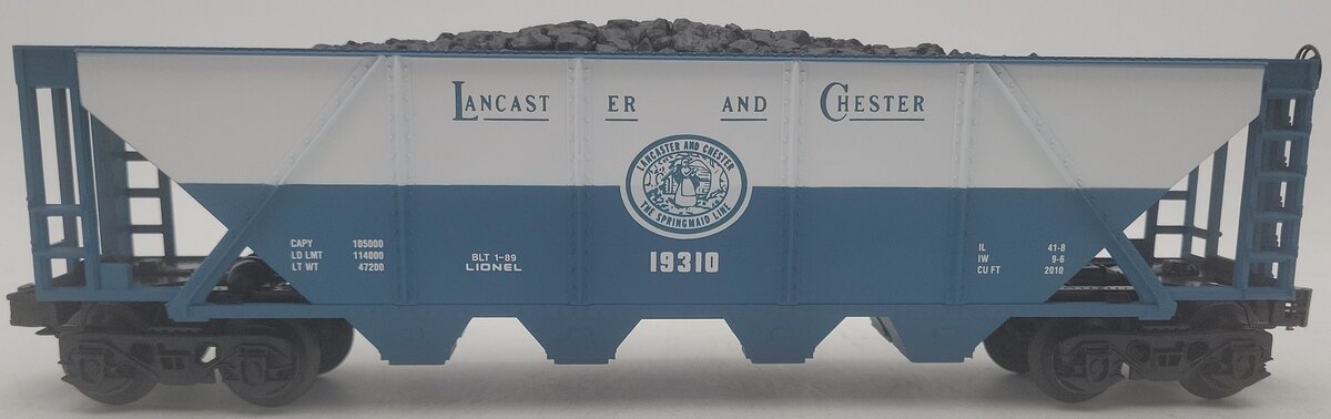 Lionel 6-19310 O Gauge Lancaster and Chester 4-Bay Hopper w/Coal Load EX/Box