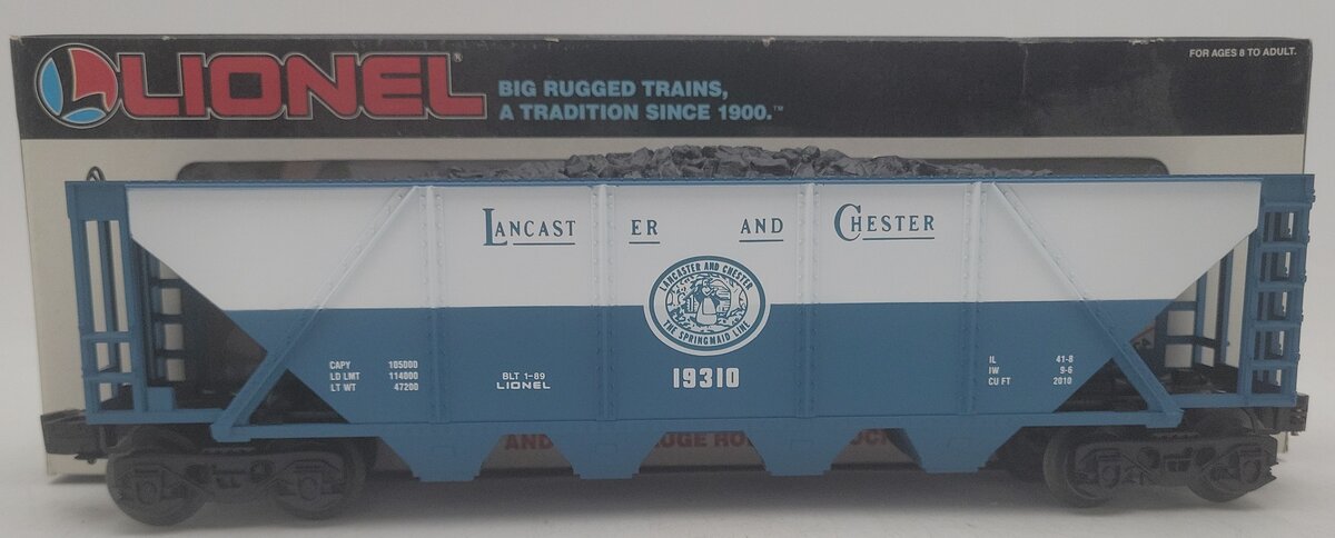 Lionel 6-19310 O Gauge Lancaster and Chester 4-Bay Hopper w/Coal Load EX/Box