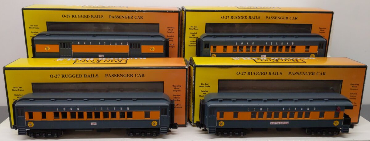 MTH 33-6261 O Long Island Rugged Rails Madison Passenger Car Set (Set of 4) LN/Box