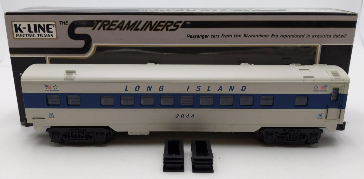 K-Line K4539-2844 O Gauge Long Island Railroad Streamliner Coach Car #2844 EX/Box