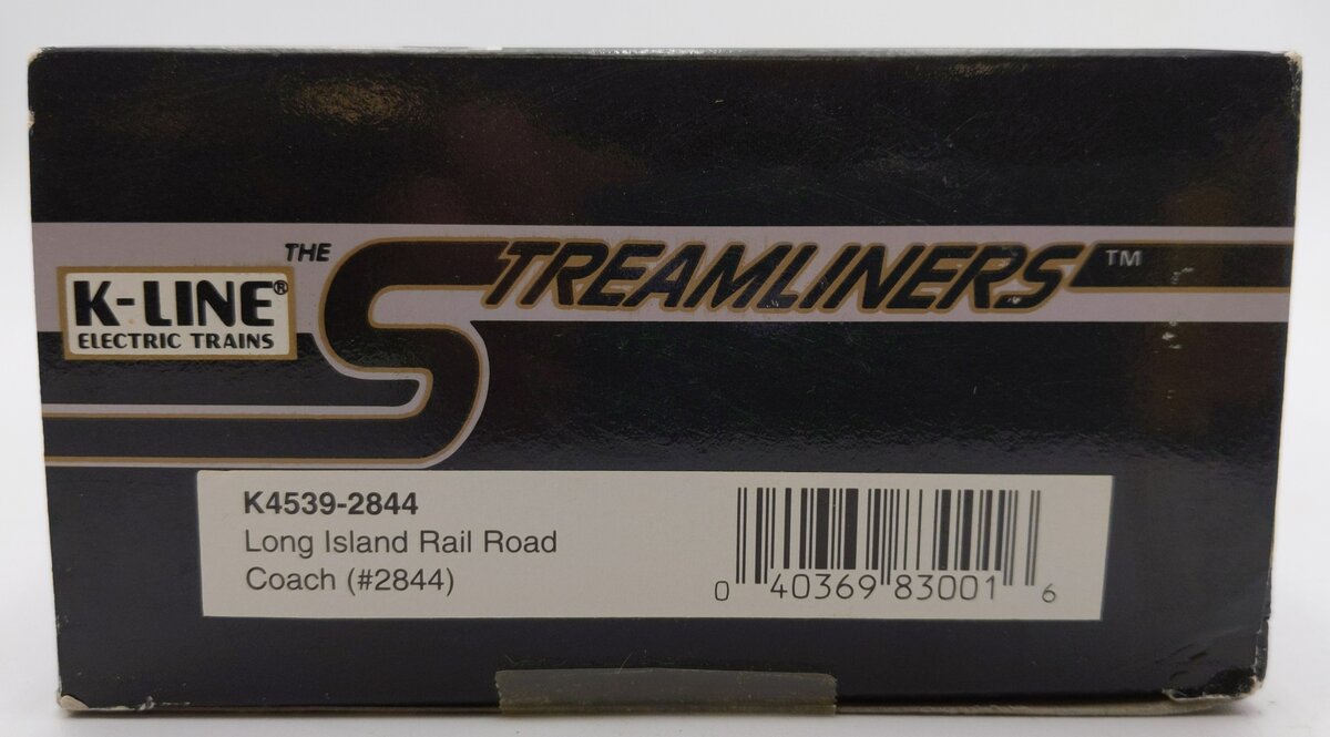 K-Line K4539-2844 O Gauge Long Island Railroad Streamliner Coach Car #2844 EX/Box