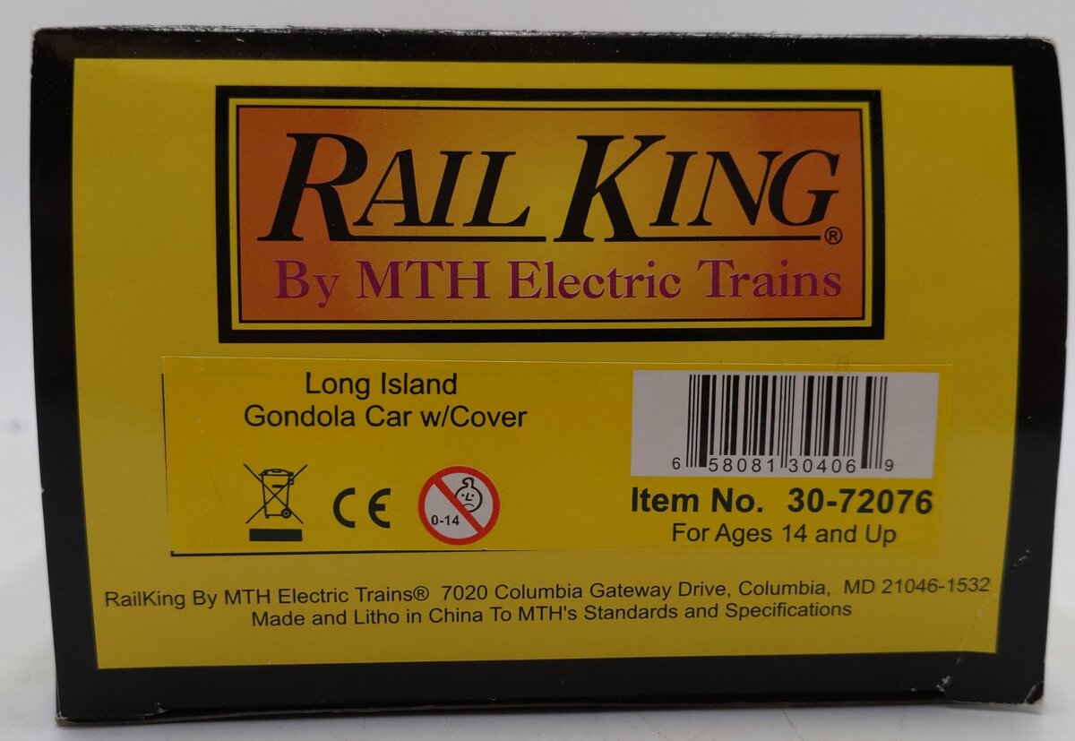 MTH 30-72076 Long Island Gondola Car w/ Cover LN/Box