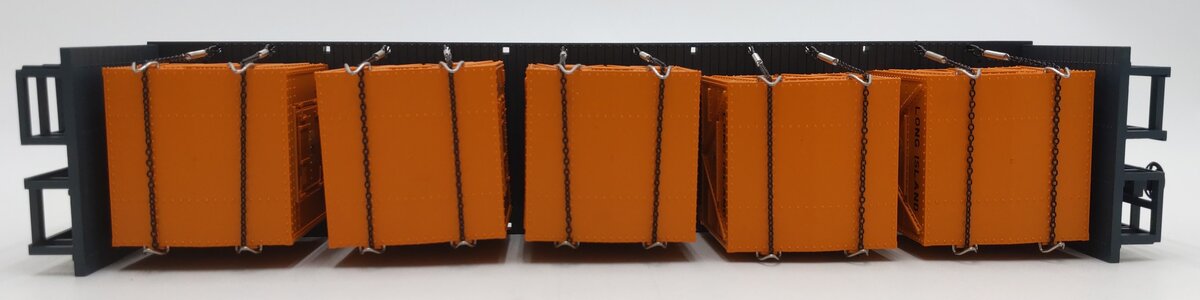 MTH 30-76473 O Long Island Flat Car with Bulkheads & LCL Containers #491985 LN/Box