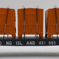 MTH 30-76473 O Long Island Flat Car with Bulkheads & LCL Containers #491985 LN/Box
