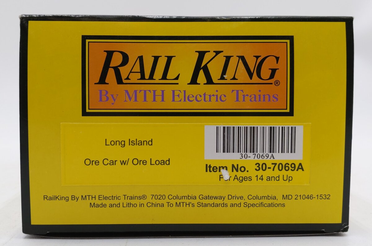 MTH 30-7069A O Gauge Long Island Ore Car W/Ore Load #4044 EX/Box