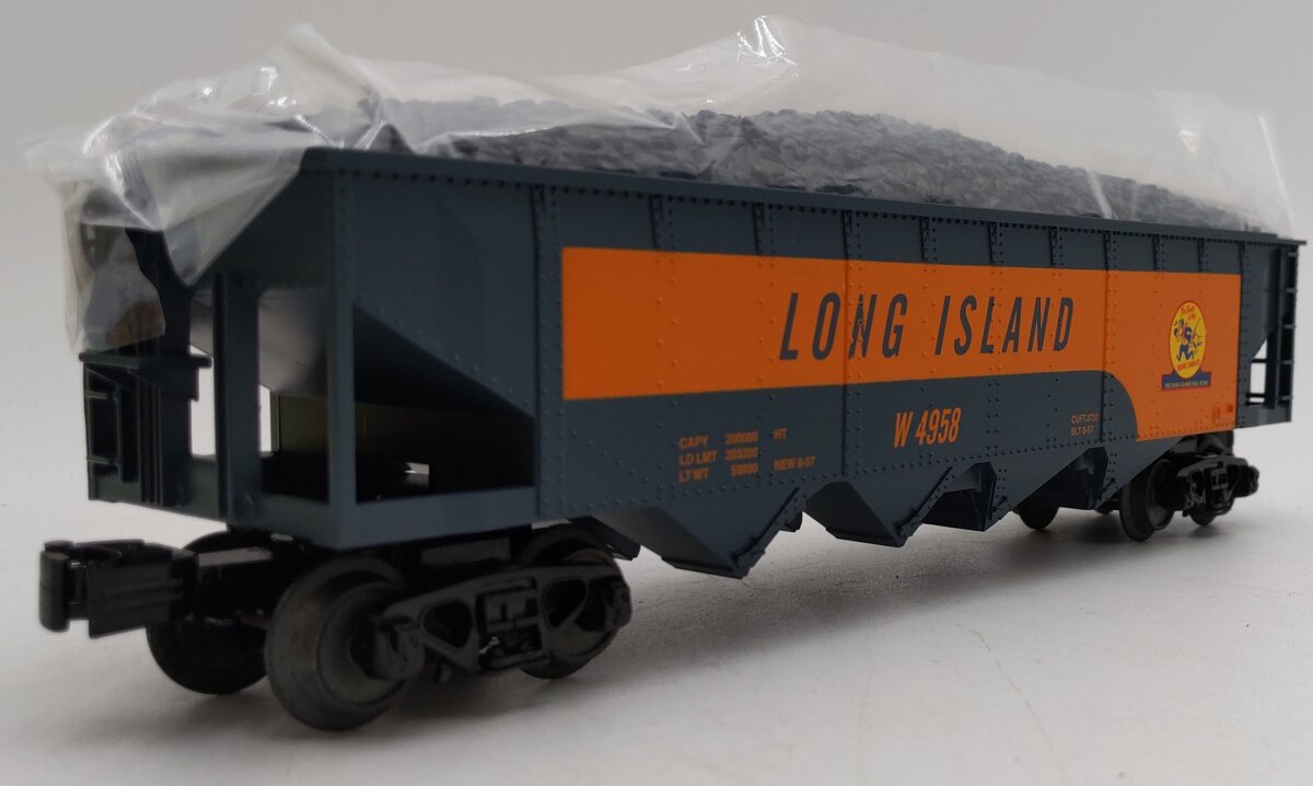 MTH 30-75427 O Gauge Long Island 4-Bay Hopper w/ Coal Load #4958 LN/Box