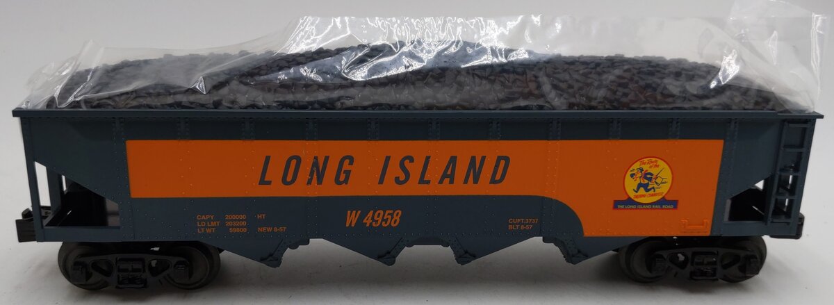 MTH 30-75427 O Gauge Long Island 4-Bay Hopper w/ Coal Load #4958 LN/Box