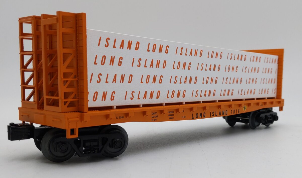 MTH 30-76646 O Long Island Bulkhead Flat Car w/ Lumber Load LN/Box