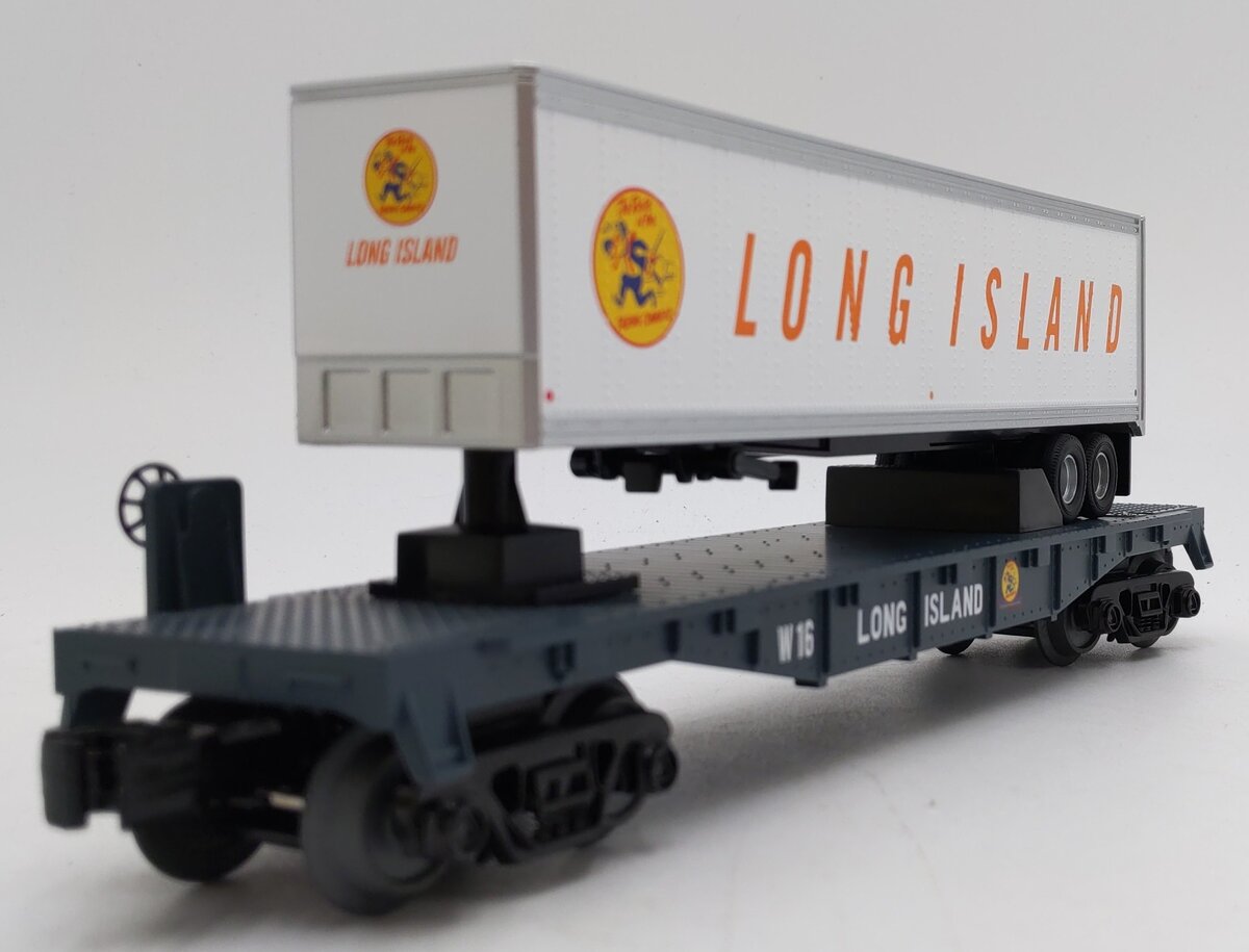 MTH 30-76656 O Gauge Long Island RailKing Flat Car with 40' Trailer LN/Box