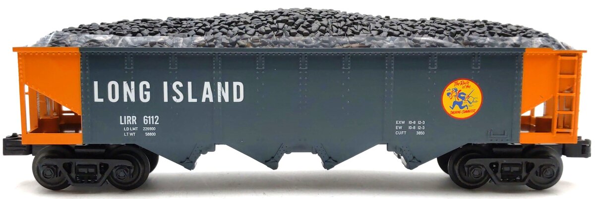 MTH 30-75691 O Gauge Long Island 4-Bay Hopper w/Coal Load #6112 LN/Box