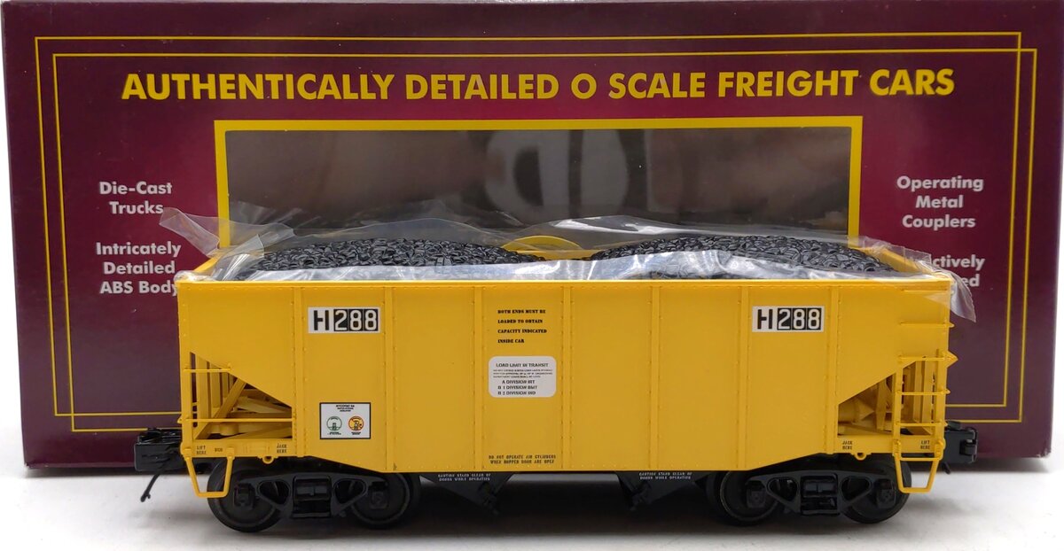 MTH 20-97972 O Gauge MTA 2-Bay Fish Belly Hopper Car w/Coal Load #288 LN/Box