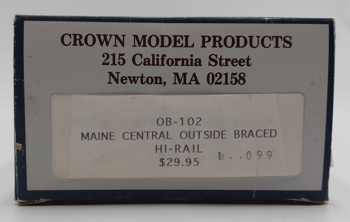 Crown OB-102 O Gauge Maine Central Outside Braced Boxcar #35099 EX/Box