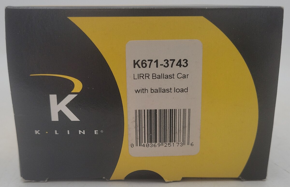 K-Line K671-3743 O Gauge Long Island RR Ballast Car w/ Ballast Load #4111 EX/Box