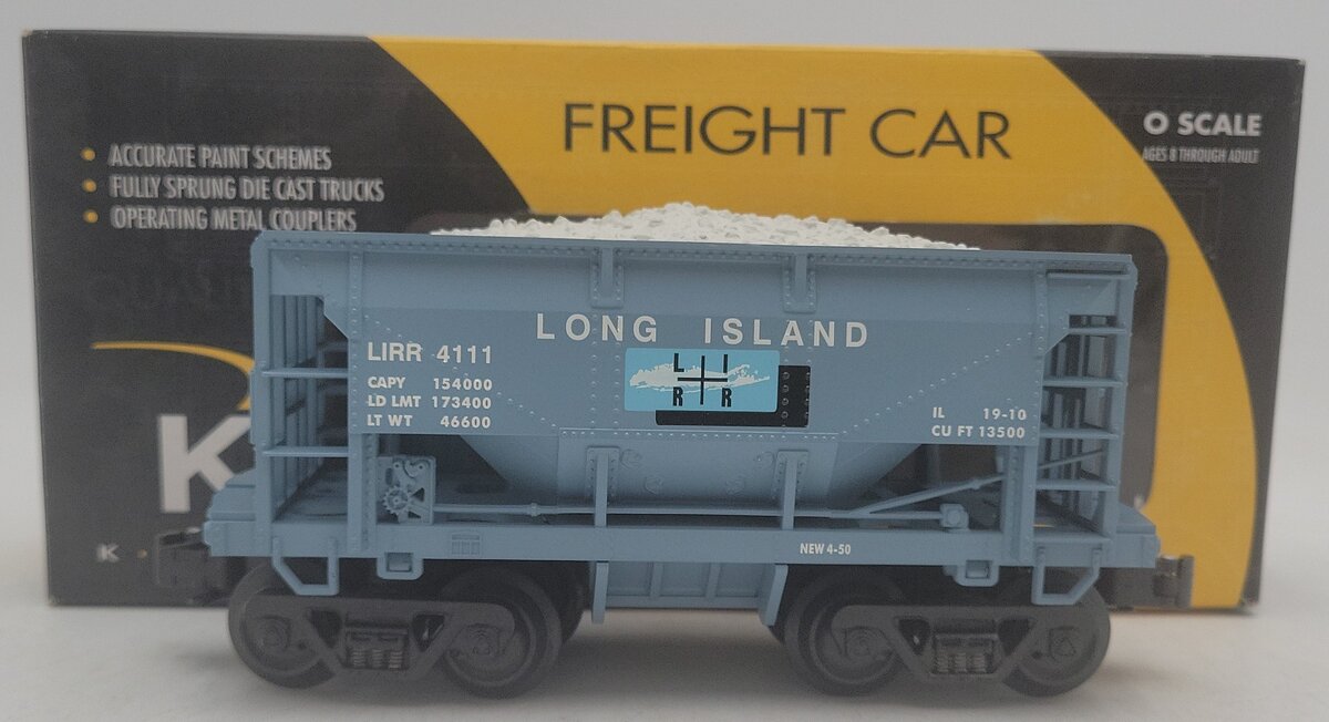 K-Line K671-3743 O Gauge Long Island RR Ballast Car w/ Ballast Load #4111 EX/Box