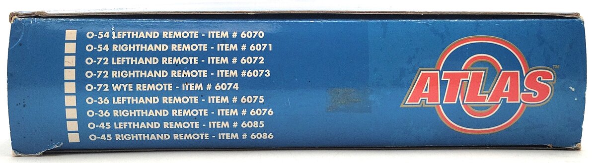 Atlas 6072 O Gauge Nickel Silver O-72 Left Hand Remote Switch Turnout EX/Box