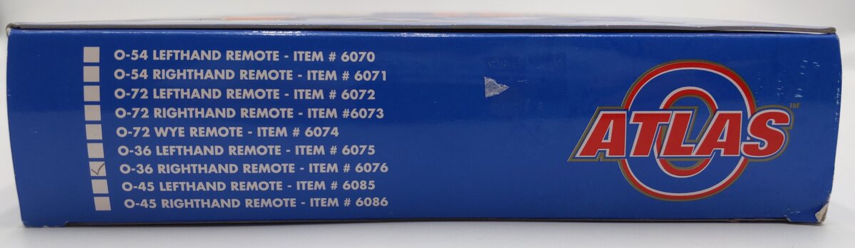 Atlas 6076 O O36 Nickel Silver Right Hand Remote Switch Turnout/Box