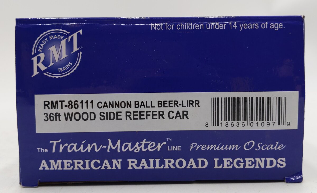 RMT 86111 O Gauge PBCX Cannon Ball Beer-Lirr 36FT Wood Side Reefer Car #18486 EX/Box