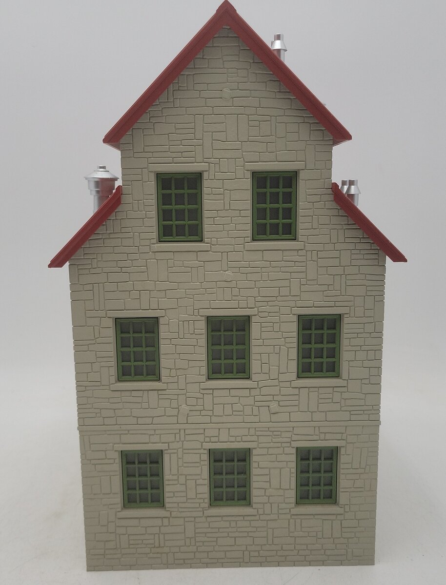 MTH 30-90188 O Granary Layout Building Gray Stone w/Red Oxide Roof EX