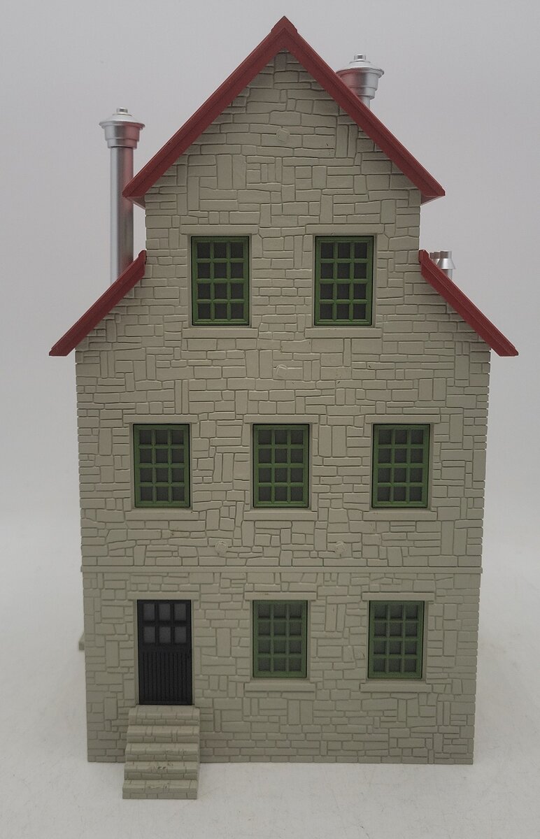 MTH 30-90188 O Granary Layout Building Gray Stone w/Red Oxide Roof EX