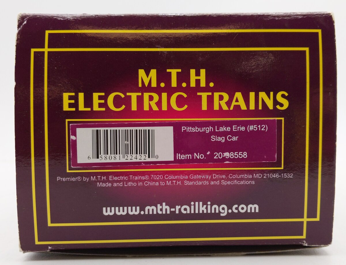 MTH 20-98558 O Gauge Pittsburgh & Lake Erie Slag Car #512 LN/Box