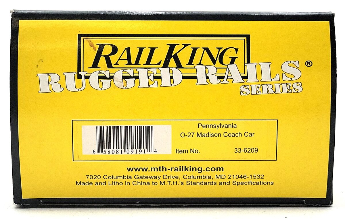 MTH 33-6209 PRR O-27 Madison Coach Car/Box