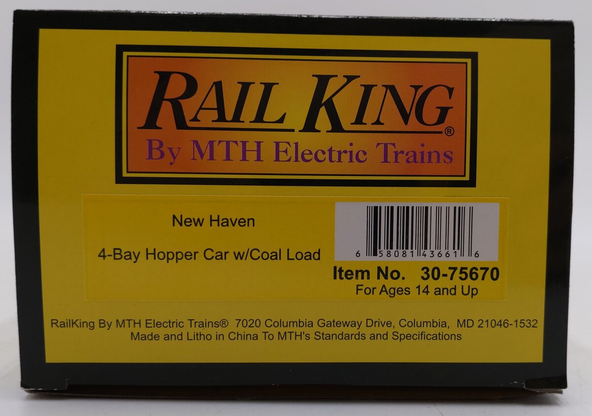 MTH 30-75670 O New Haven RailKing 4-Bay Hopper Car #81020 LN/Box