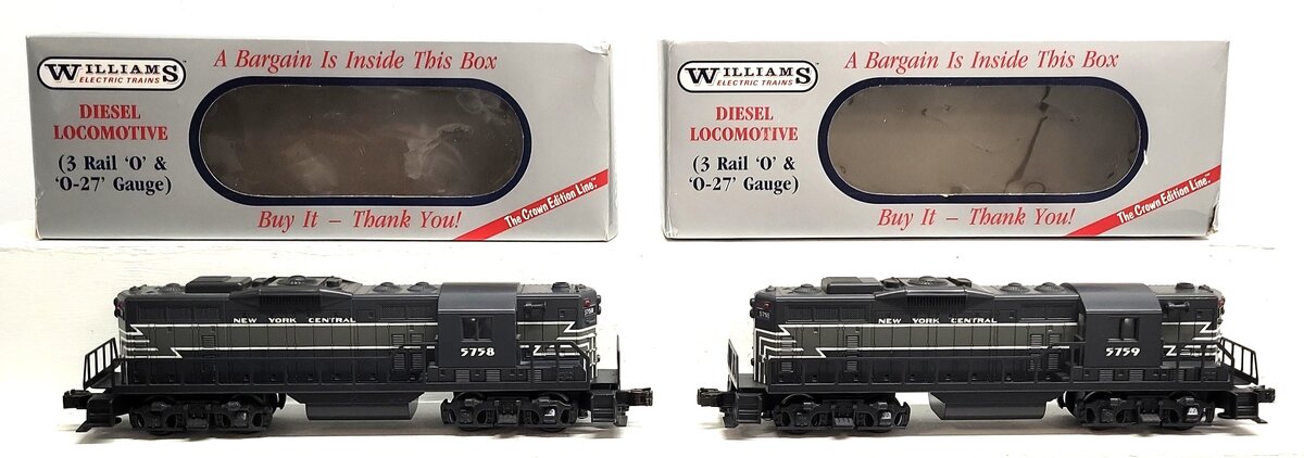 Williams 472077 O Gauge New York Central GP-9 AA Diesel Set W/Sound EX