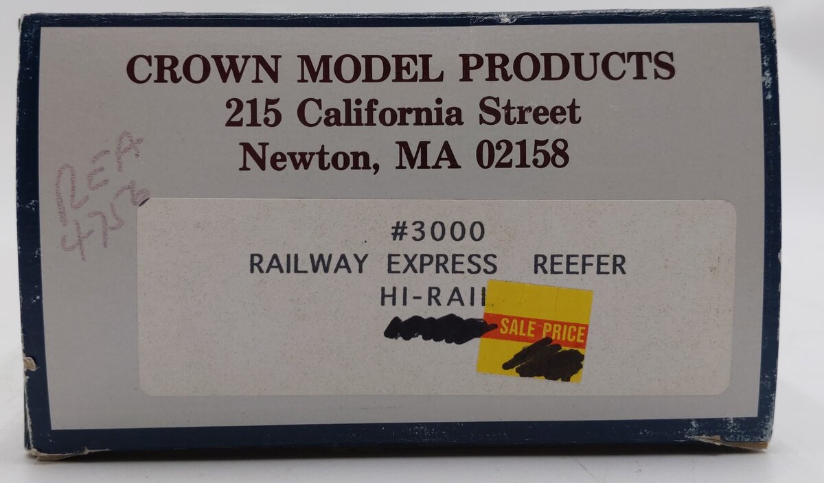 Crown 3000 O Railway Express Reefer Car #4756 VG/Box