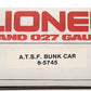 Lionel 6-5745 O Gauge AT&SF Bunk Car LN/Box