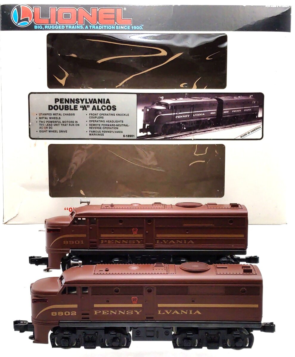 Lionel 6-18901 O Gauge Pennsylvania AA Alco Diesel Locomotive Set #8901/8902 EX/Box