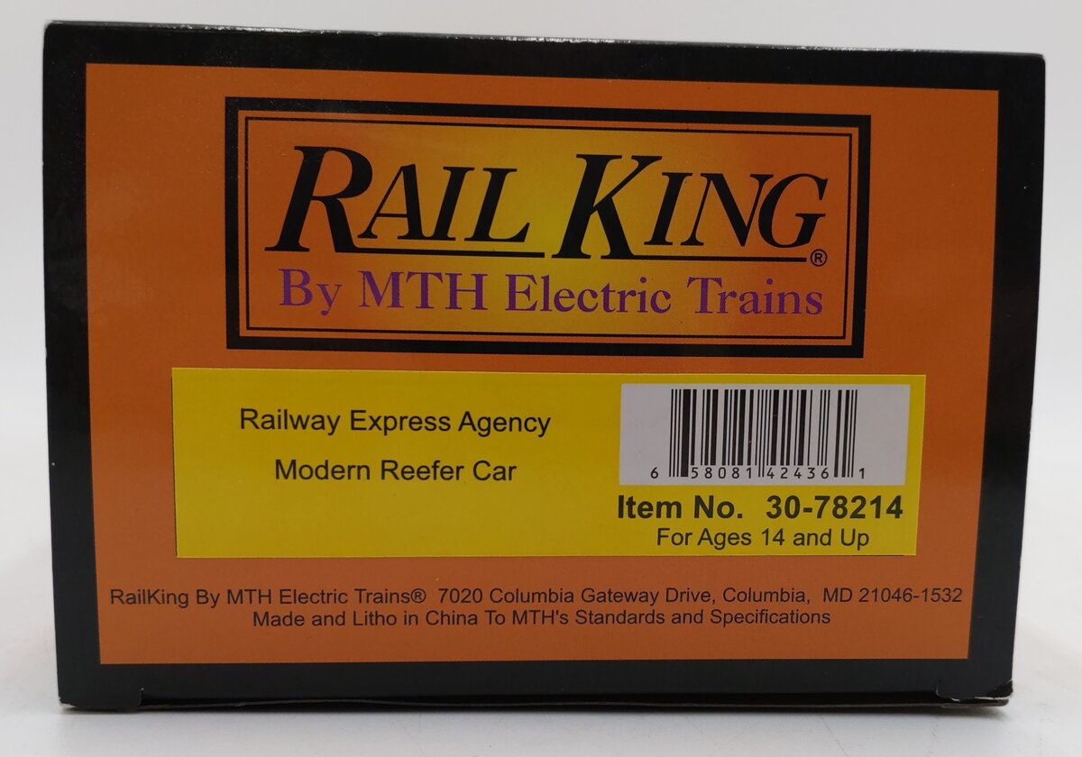 MTH 30-78214 O Railway Express Agency RailKing Modern Reefer Car #6758 LN/Box