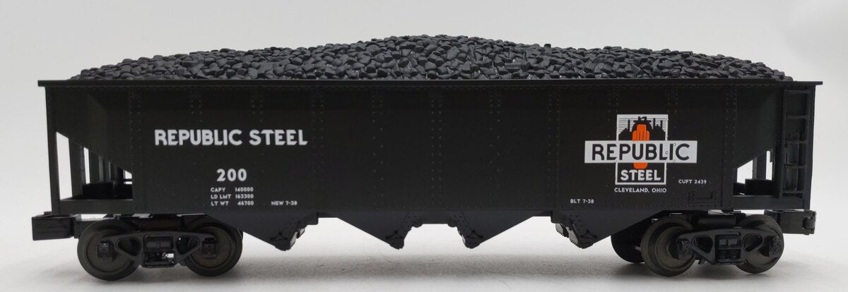 MTH 30-75388 O Republic Steel 4-Bay Hopper Car LN/Box