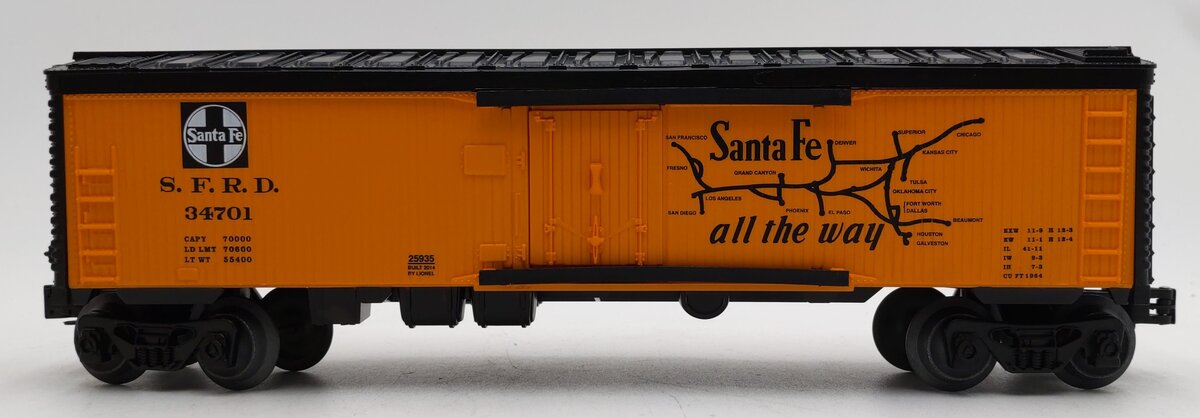 Lionel 6-25935 O Atchison, Topeka & Santa Fe Wood Sided Reefer #34701 EX/Box